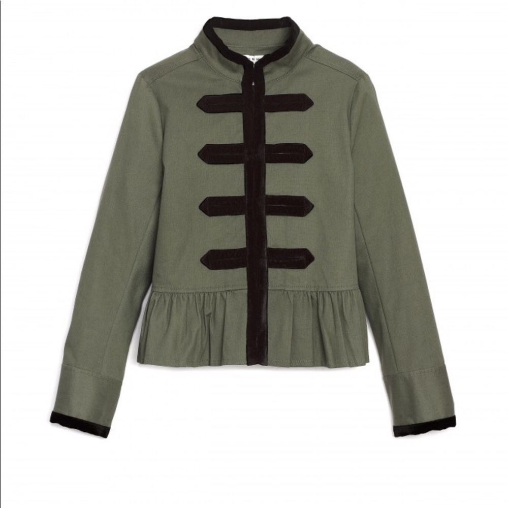 kate spade Olive Green Military-Style Blazer with Black Trim - Picture 6 of 6